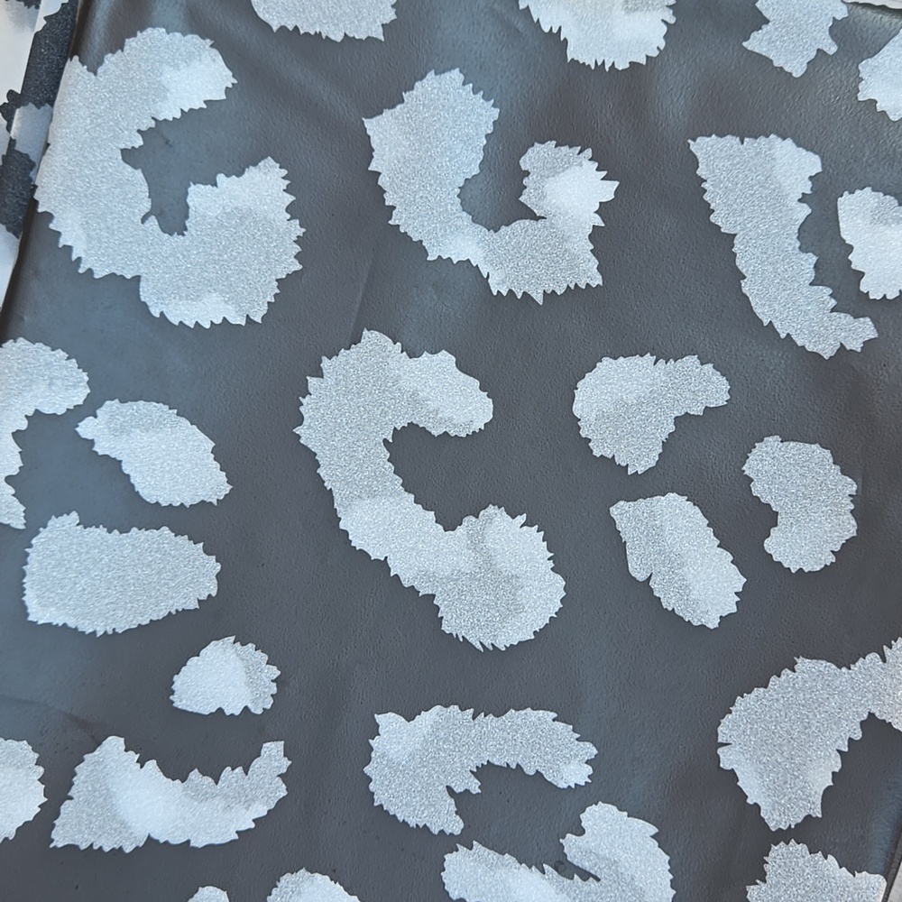 Leopard Print Black and White Shower Curtain